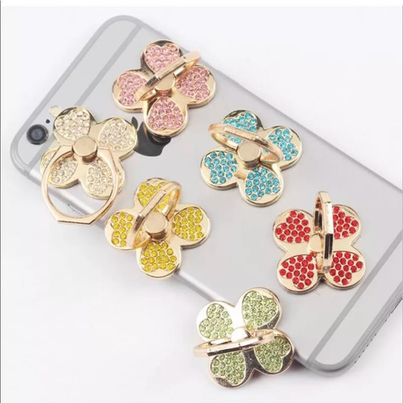 Clover sparkle cell phone ring grip - Picture 2 of 5